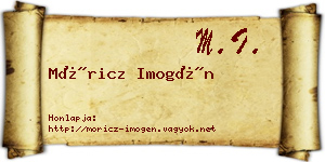 Móricz Imogén névjegykártya
